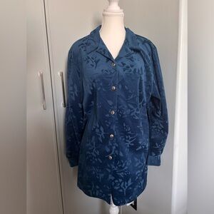 Diane Von Furstenberg Navy Velvet Blouse